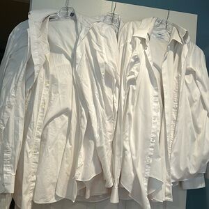 9 Piece Men’s White Dress Shirt Bundle / Lot Sale 16.5 34/35